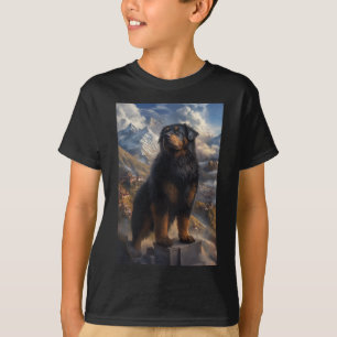 Camiseta Adesivo de Vista da Montanha do Mastim Tibetano