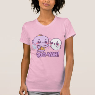 Camiseta Adesivo Divertido de Halloween – Gênio Kawaii e Fa
