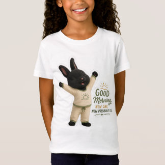 Camiseta Adesivo do Coelho de Alongamento Matinal