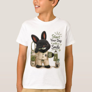 Camiseta Adesivo do Coelho Escovando os Dentes