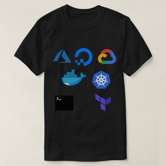 Camiseta Adesivo do pacote de logotipos DevOps 2 (Frente do Design)