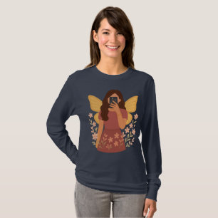 Camiseta Adesivo Estético de Menina Fada Selfie