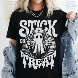 Camiseta Adesivo ou Tratamento Fantasma Enfermeira Funny Ha