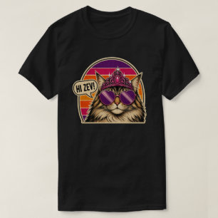Camiseta Adesivo Personalizado da Rainha do Gato Retro com 