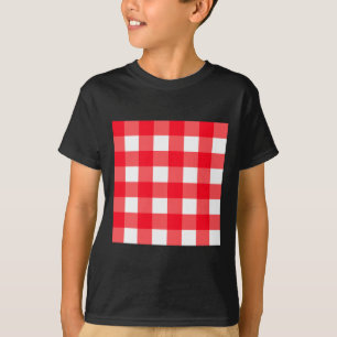 Camiseta Adesivo Quadrado do Quadro de Verificação Vermelho