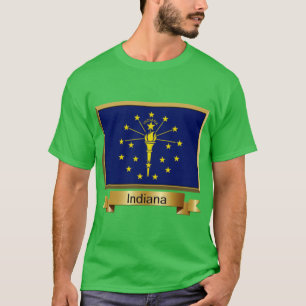 Camiseta Adesivos da Bandeira do Estado de Indiana1