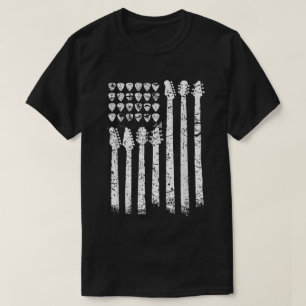 Camiseta Adesivos de Bandeira de Guitarra Arte Musical