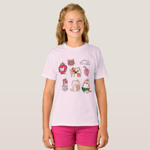 Camiseta Adesivos de Gato Fofos – Coleção de Adesivos de Ga