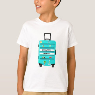 Camiseta Adesivos Divertidos Viagem Bagagem Infantil