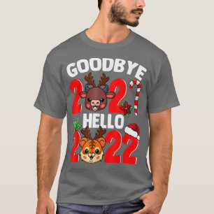 Camiseta Adeus 2021 Olá 2022 Feliz Natal Feliz Novo