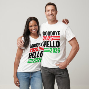 Camiseta Adeus 2025 Alô 2026 - Celebrando uma Estrela Nova