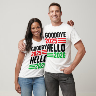 Camiseta Adeus 2025 Alô 2026 - Celebrando uma Estrela Nova
