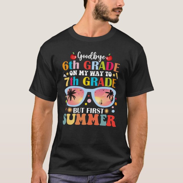 Camiseta Adeus, 6, Grau Alô, 7, Grau, Mas Primeiro Verão (Frente)