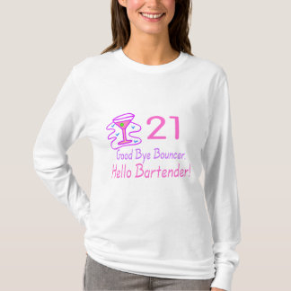 Camiseta Adeus barman do leão-de-chácara 21 olá! (rosa)
