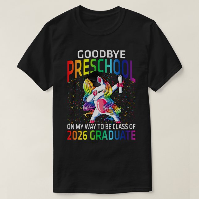Camiseta Adeus Classe Pré-Escolar De 2026 Formando Hello 1r (Frente do Design)