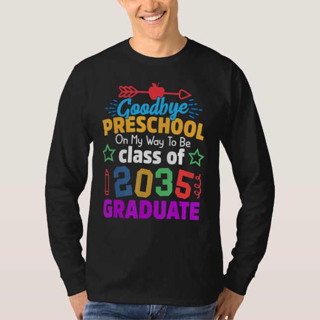 Camiseta Adeus, Classe Pré-Escolar De 2035, Formando Olá Ki (Frente)