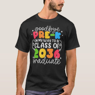 Camiseta Adeus Classe Pré-K De Formando 2036 Pré-K G