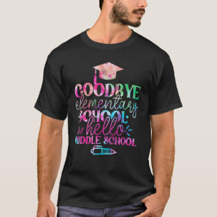 Camiseta Adeus, Elementar Alô, Escola Secundária Tie Dye Gr