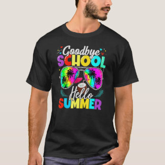 Camiseta Adeus Escola Alô Vaga Véspera Verão Óculos de sol