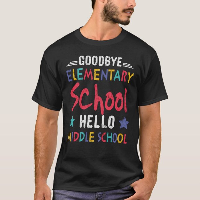 Camiseta Adeus Escola Elementar Alô Crianças do Médio Ensin (Frente)