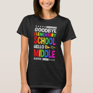 Camiseta Adeus Escola Elementar Alô Escola Secundária Para