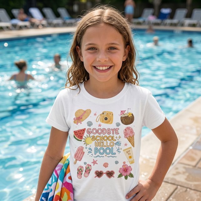 Camiseta Adeus Escola Olá Piscina (Criador carregado)