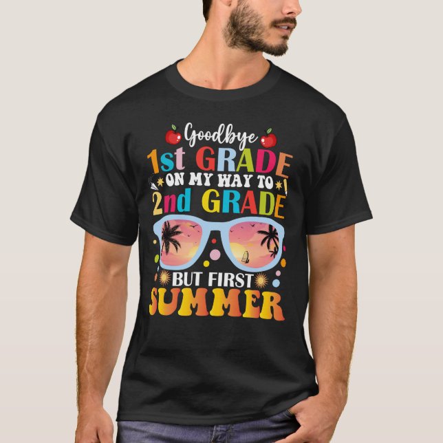 Camiseta Adeus, Grau Alô, segundo, Grau Alô, Mas Primeiro V (Frente)