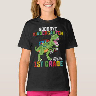 Camiseta Adeus Jardim de Infância Alô 1 rua Grau T Rex Scho