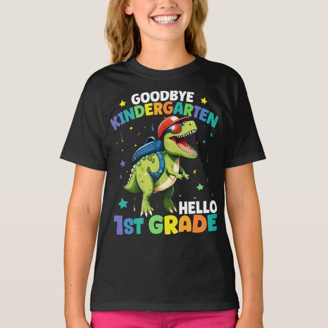 Camiseta Adeus Jardim de Infância Dinossaur Trex (Frente)