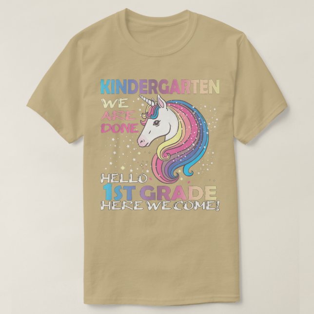 Camiseta Adeus Jardim de Infância Olá Garota de 1rua do Uni (Frente do Design)