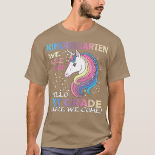 Camiseta Adeus Jardim de Infância Olá Garota de 1rua do Uni