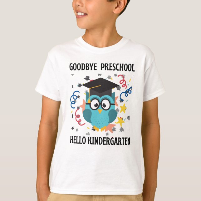 Camiseta adeus pré-escola alô jardim de infância (Frente)