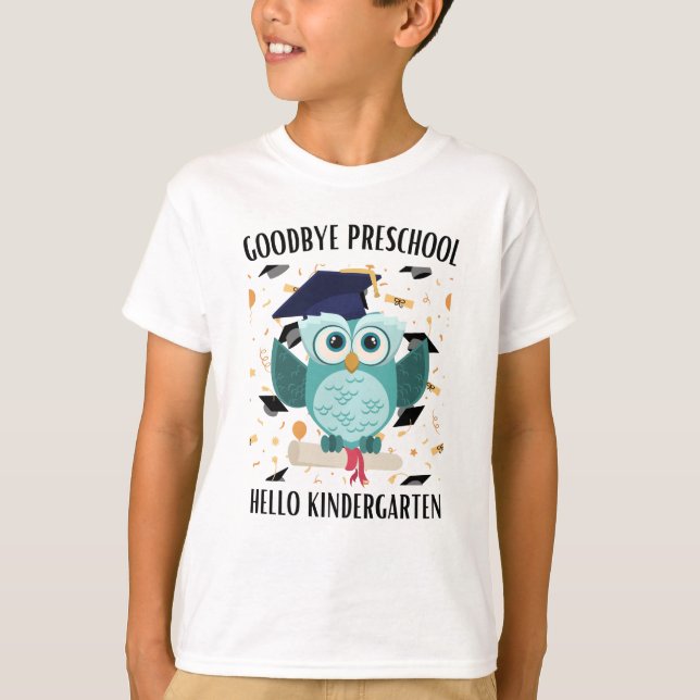 Camiseta Adeus pré-escola alô jardim de infância T-Shirt (Frente)