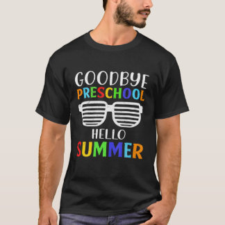 Camiseta Adeus pré-escola Olá Escola de Verão S