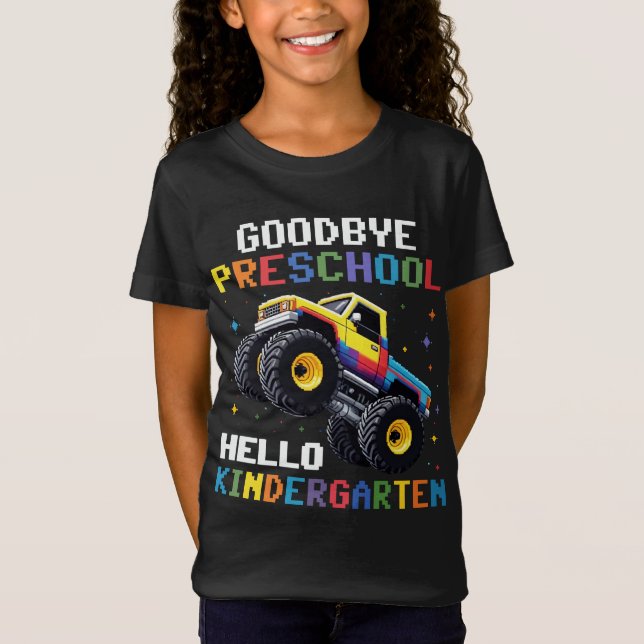 Camiseta Adeus Pré-Escolas Monstro da Formatação T rex (Frente)