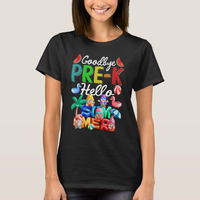 Camiseta Adeus Pré K Alô Summer Gnomos Beach (Frente)