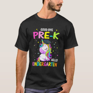 Camiseta Adeus Pre K Olá Jardim de Infância Magia Unicórnio
