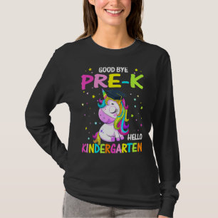 Camiseta Adeus Pre K Olá Jardim de Infância Magia Unicórnio
