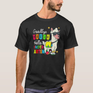 Camiseta Adeus Pré-K Olá Jardim Infantil Llama De Volta Par