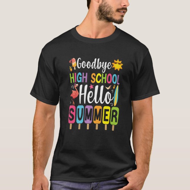 Camiseta Adeus Segundo grau Alô Verão Picolé Último Gelo (Frente)