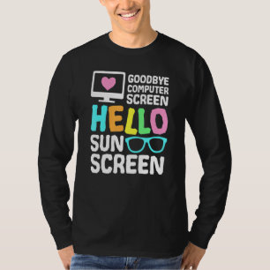 Camiseta Adeus, Tela do Computador Olá, Sunscreen Virtual T
