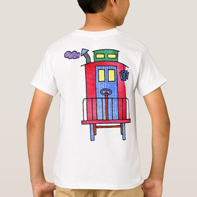 Camiseta Adeus vermelho da onda do Caboose (Verso)