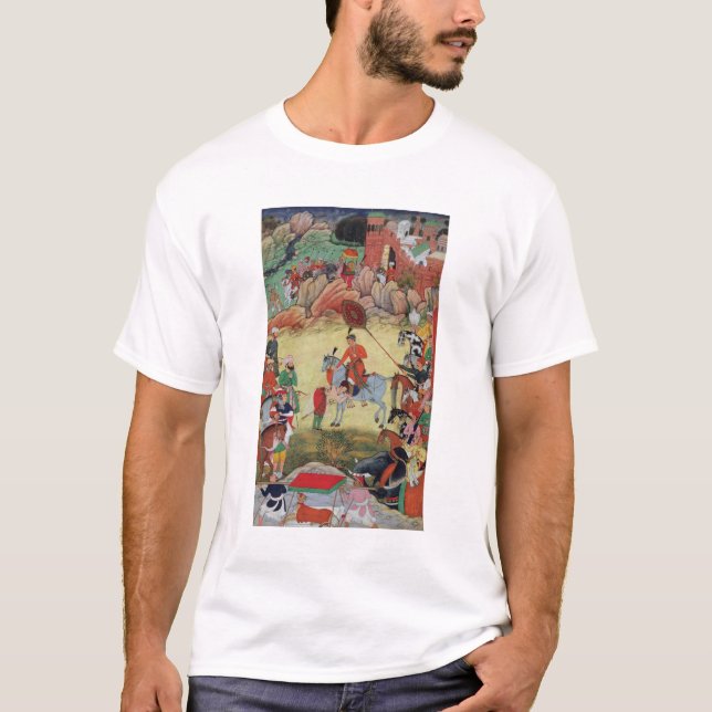 Camiseta Adham Khan que paga a homenagem a Akbar em (Frente)