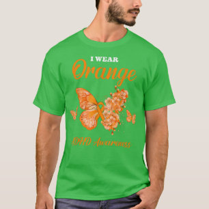 Camiseta ADHD Awareness I Wear Orange Butterfly