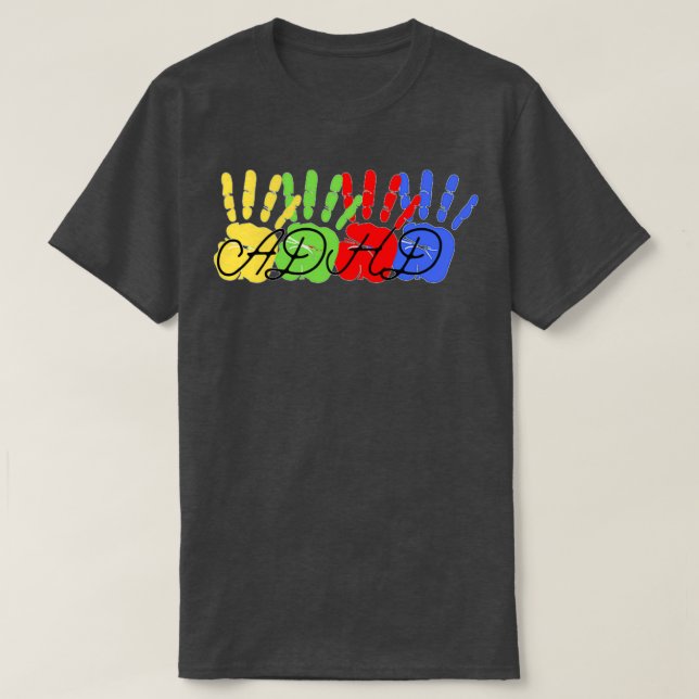 Camiseta ADHD colorido (Frente do Design)