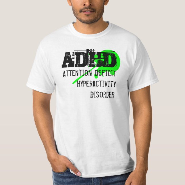 Camiseta ADHD, desordem da hiperactividade do deficit de (Frente)