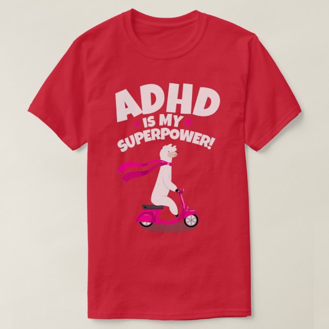 Camiseta ADHD é meu Lama super poderoso (Frente do Design)