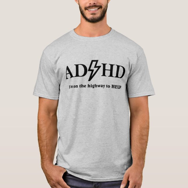 Camiseta ADHD e Rock. (Frente)