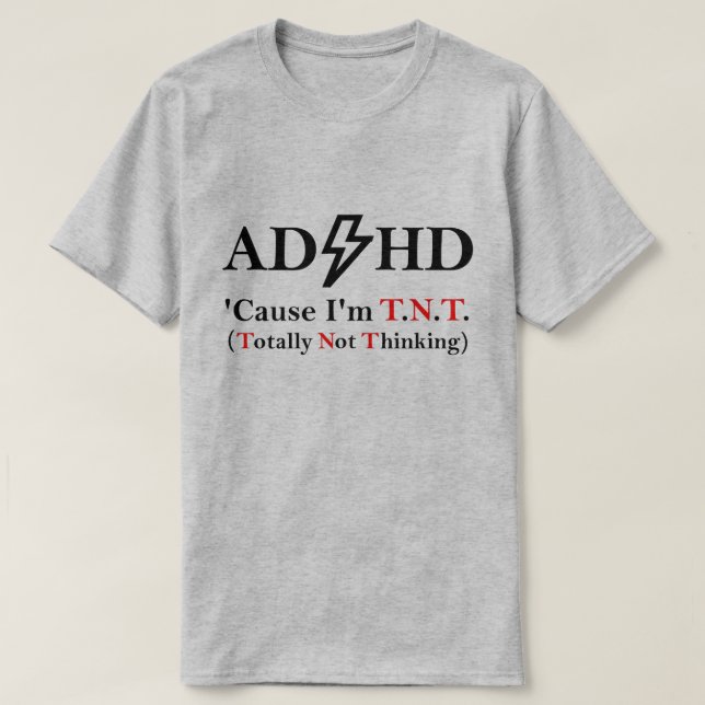 Camiseta ADHD e Rock. (Frente do Design)
