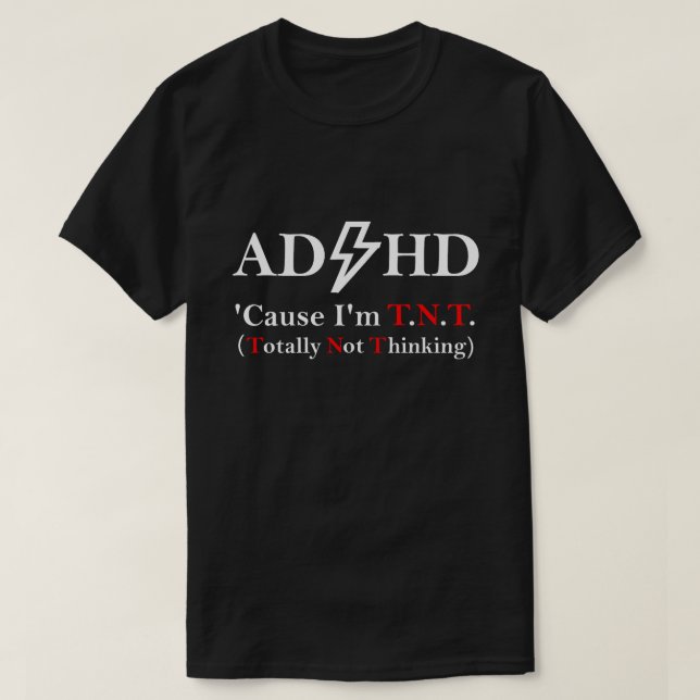 Camiseta ADHD e Rock. (Frente do Design)